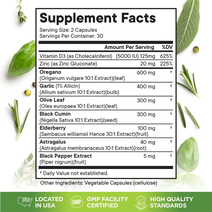 Aceite De Orégano 6000 Mg Extracto De Ajo 4000 Mg Hoja De Ol - Imagen 2