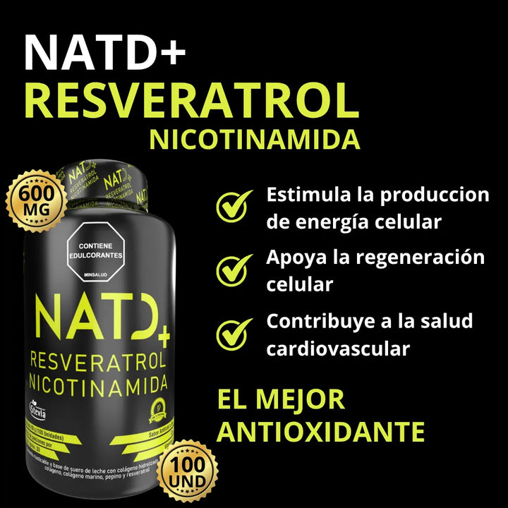 Nad+ Resveratrol Nicotinamida 100 Pastillas Original - Imagen 2