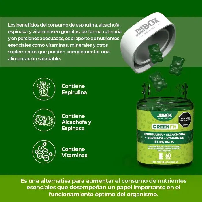 Gomitas The Gummy Box Quemador Grasa Green Fit Vinagre Sidra Mango Biche Y Vinagre De Manzana - Imagen 3