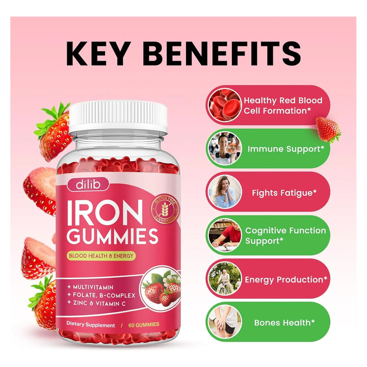 Gomitas De Hierro Multivitamínico Con Zinc Complejo De Vitam - Imagen 3