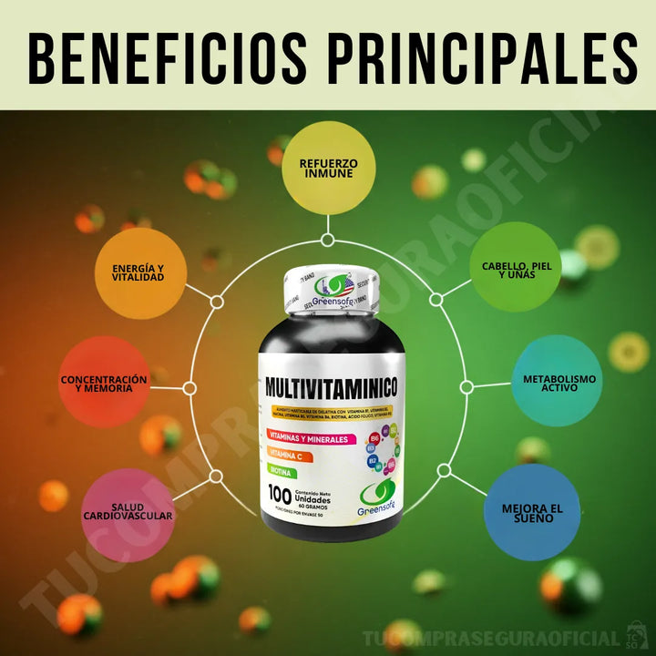 Multivitamínico Vitaminas Y Minerales Con Biotina Vitamina C Natural - Imagen 5