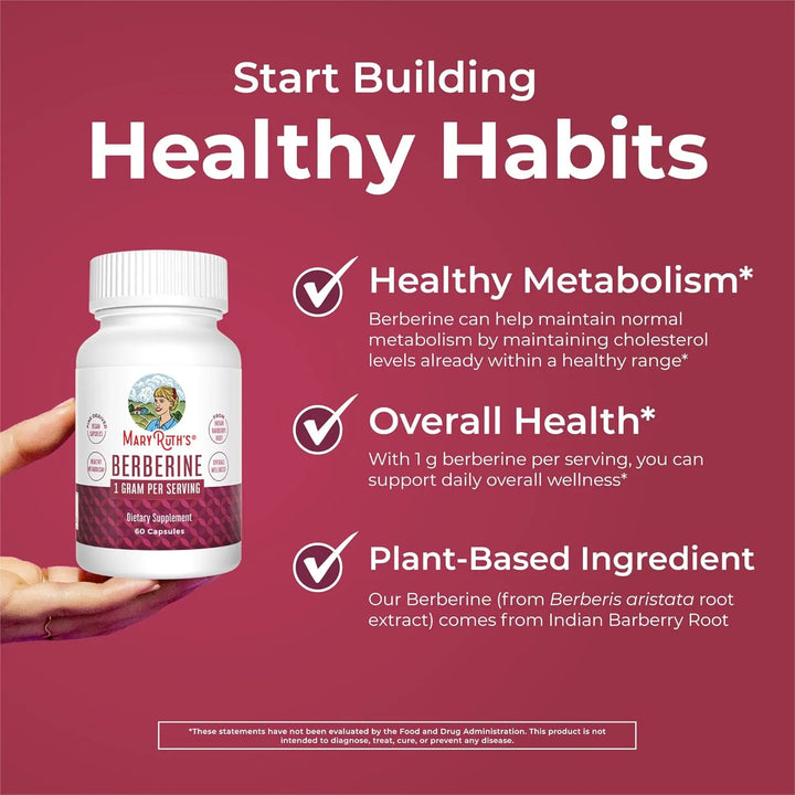 Berberina 1000 Mg Metabolismo Saludable 30 Cápsulas 1.14 G A - Imagen 5
