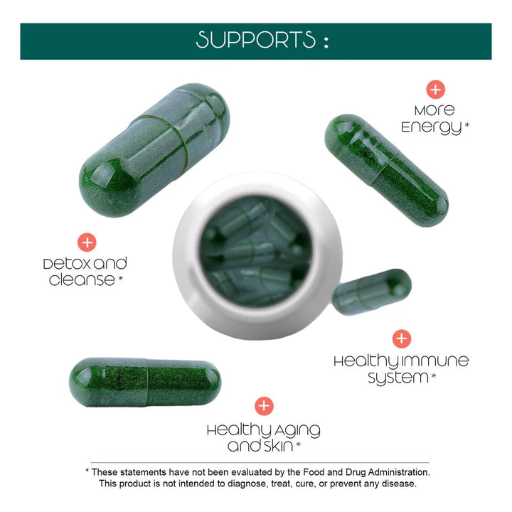Cápsulas Orgánicas De Espirulina Y Clorella 180 Pastillas Cl - Imagen 3