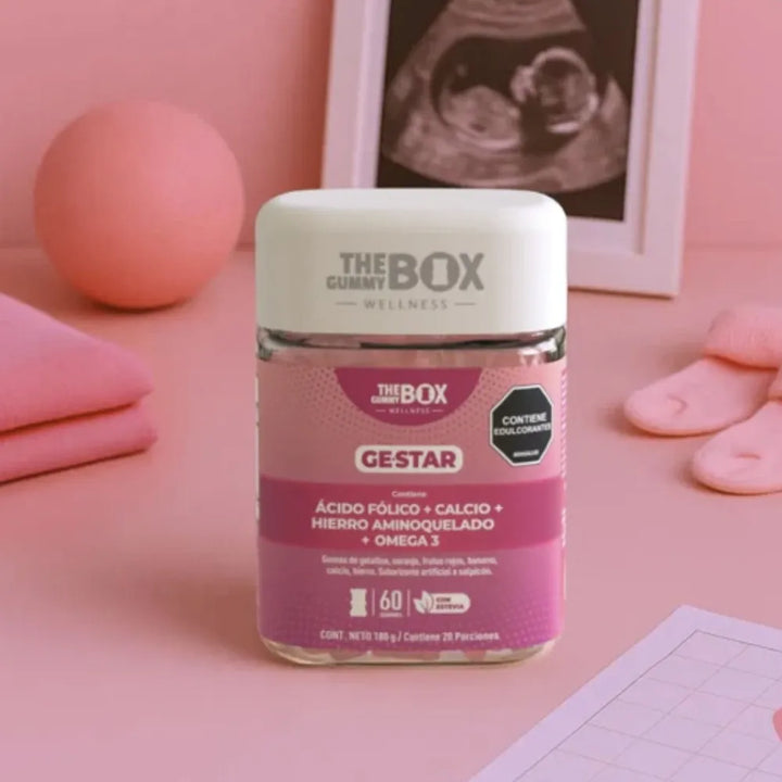 Gomitas Gestar The Gummy Box X 60 Con Ácido Fólico Hierro Calcio Y Omega 3 Complemento Nutricional Para Gestación Sin Azúcar - Imagen 6
