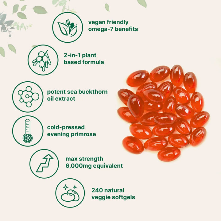 Aceite Espino Amarillo Omega 7 6000 Mg Con Aceite Onagra 240 - Imagen 3