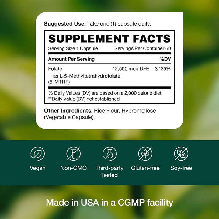 L Metilfolato 7.5 Mg Adn Verificado Biodisponibilidad Superi - Imagen 8
