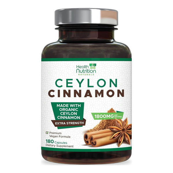 Cápsulas De Canela Orgánica 1800 Mg Pura De Ceilán Antioxida - Imagen 1