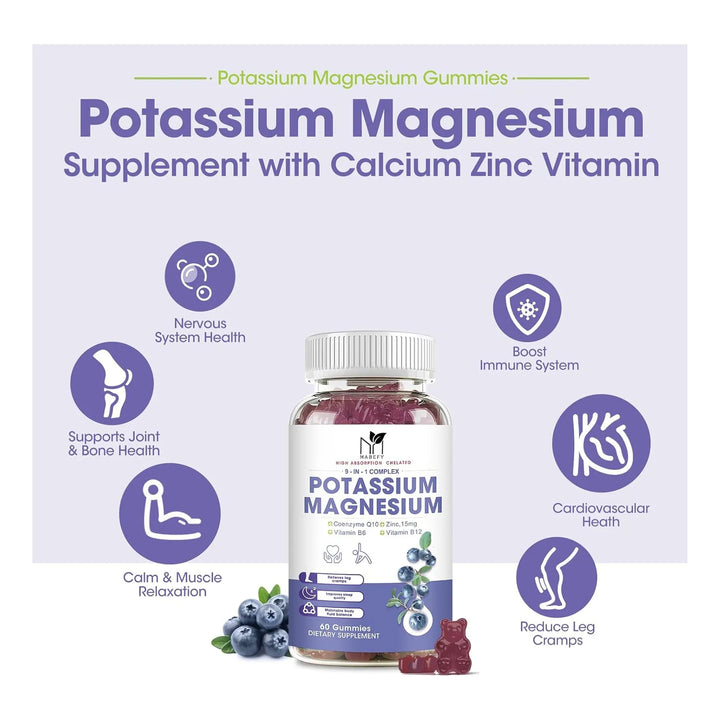 Gomitas De Potasio Y Magnesio Sin Azúcar Para Calambres Musc - Imagen 2