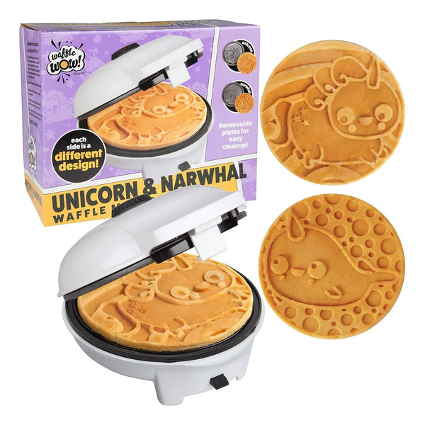Maquina Waffles 2 Figuras Intercambiables Unicornio Narval Desayuno Divertido