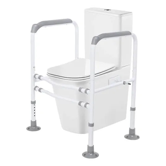 Rieles De Seguridad Ajustables Para Inodoro Con Manijas Soporte Estable Para Personas Mayores