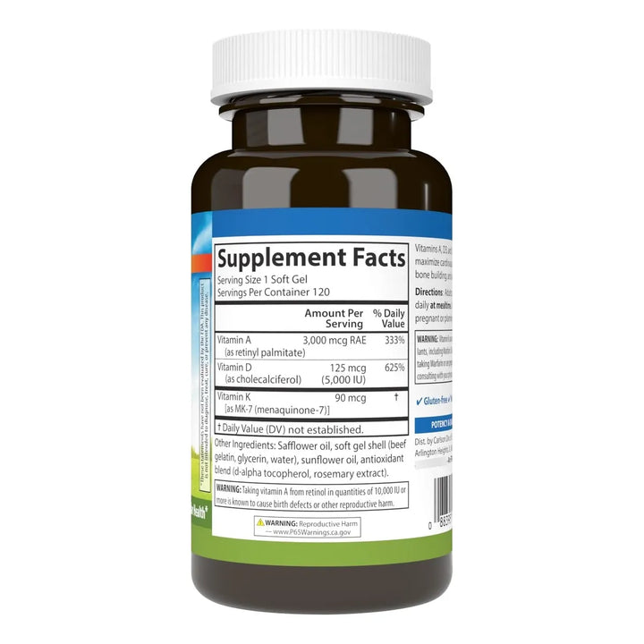 Vitaminas A D3 K2 3000 Mcg Rae 125 Mcg D3 90 Mcg K2 Mk7 Fort - Imagen 2