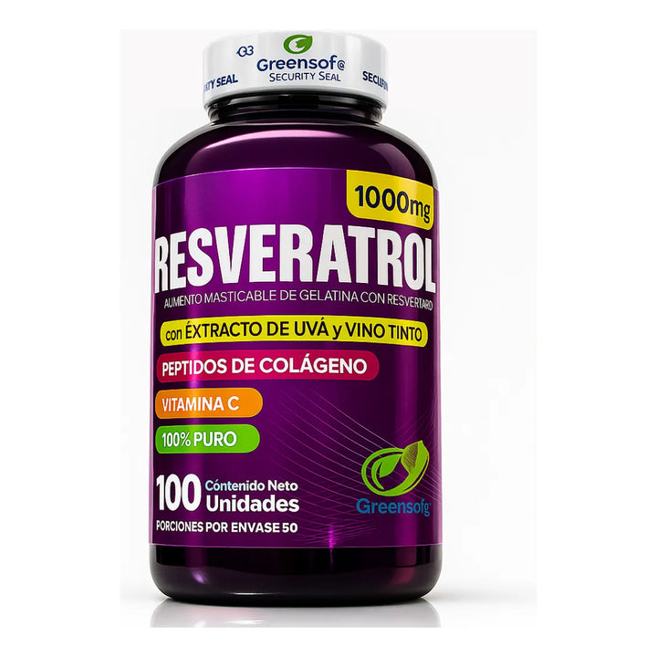 Resveratrol Americano Puro 1600 Con Peptidos De Colageno Original - Imagen 10