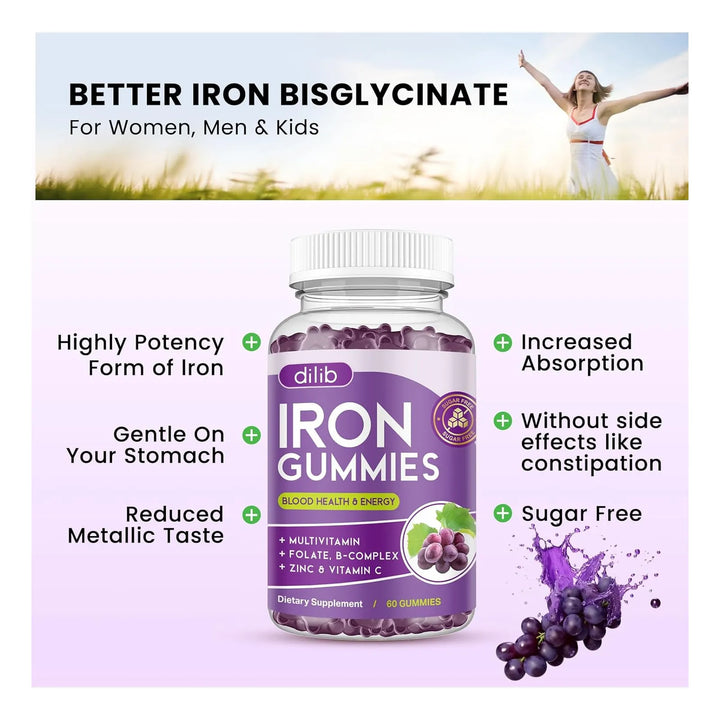 Gomitas De Hierro Multivitamínicas Con Zinc Complejo B Y C B - Imagen 2