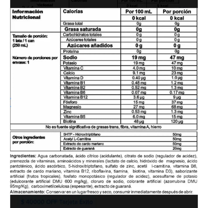 Rescue Lata 250ml Electrolitos Nutramerican Pack 12 Unidades Sabor Fru ...