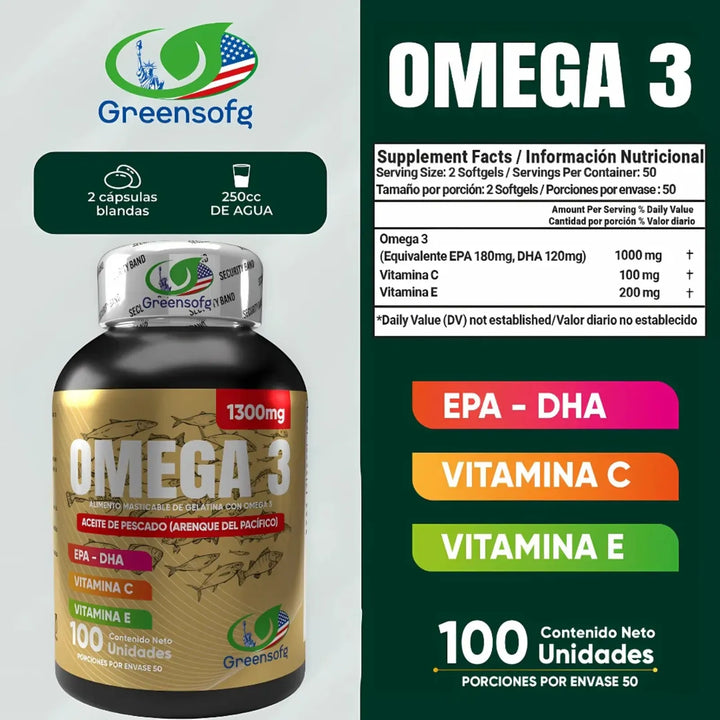 Omega 3 Americano Greensofg Sin Sabor - Imagen 3