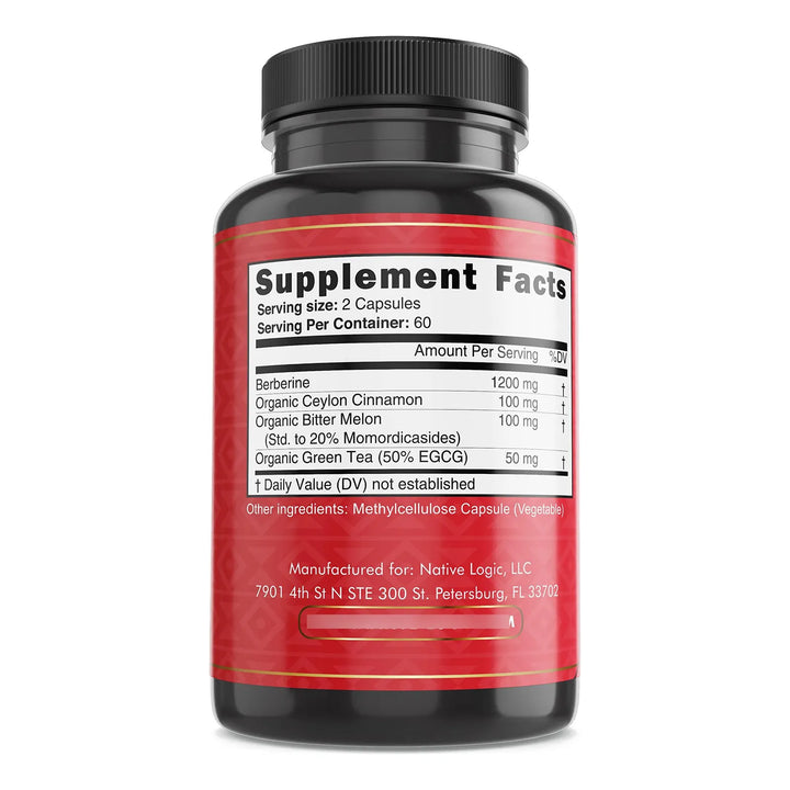 Berberina Hcl 1200 Mg Con Canela De Ceilán Melón Amargo Y Ex - Imagen 7