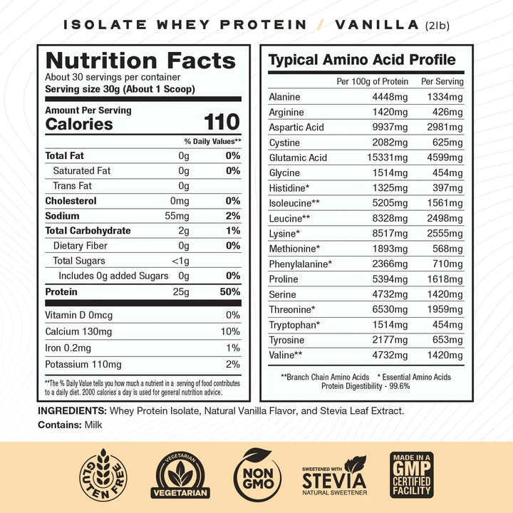 Proteína De Suero Aislada Vainilla Natural 900 Gramas Sin Sa - Imagen 5