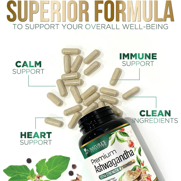 Ashwagandha Orgánica 1950 Mg Fuerte Apoyo Relajación Bioperi - Imagen 5