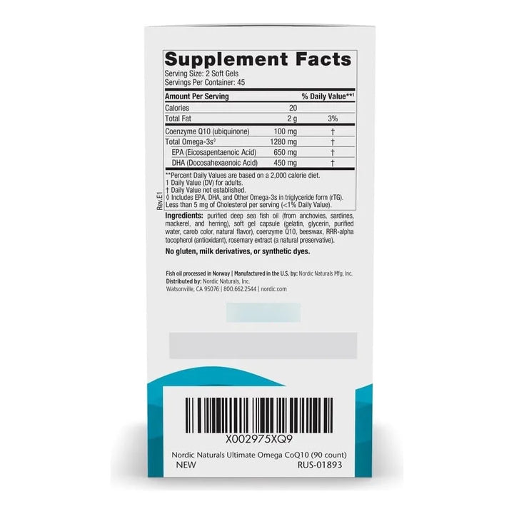 Omega-3 Coq10 Limón 90 Geles Blandos 1280 Mg Omega-3 100 Mg - Imagen 2