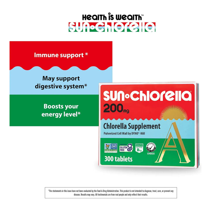 Alga Verde Chlorella 200 Mg Tabletas Con Pared Celular Pulve - Imagen 3