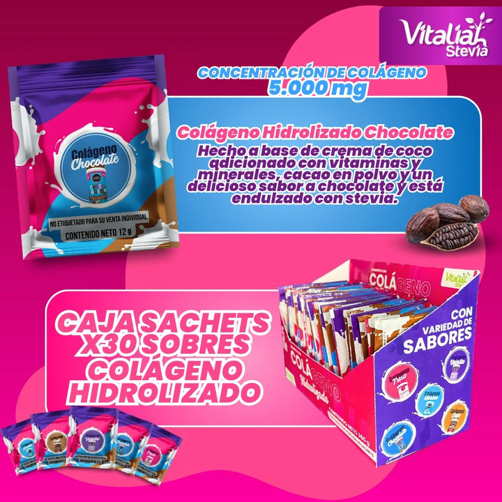 Colágeno Hidrolizado Vitaliah Caja X30 Sachets 5 Sabores - Imagen 4