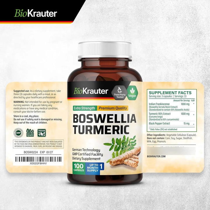 Cápsulas De Cúrcuma Y Boswellia 2000 Mg Con Pimienta Negra P - Imagen 7