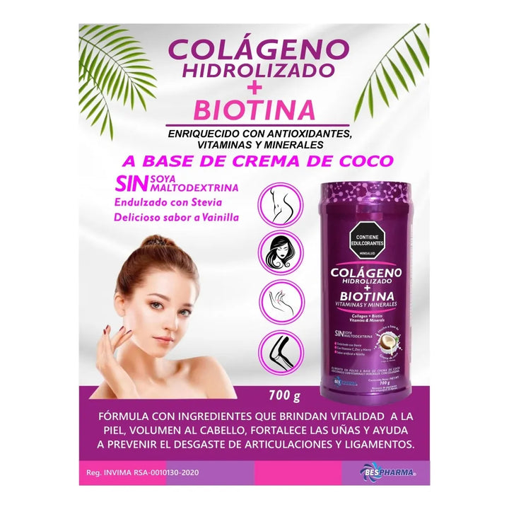 Colágeno Hidrolizado Biotina X3 Vainilla - Imagen 8