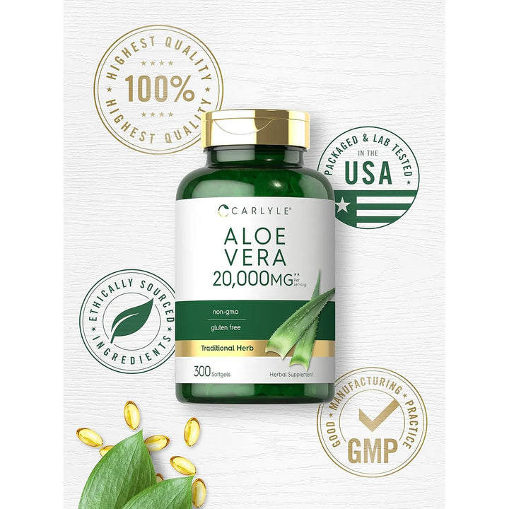 Cápsulas Suaves De Aloe Vera 20000 Mg 300 Unidades Naturales - Imagen 5