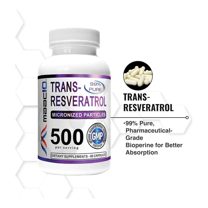 Trans Resveratrol 500 Mg 3 Paquetes Farmacéutico Micronizado - Imagen 8