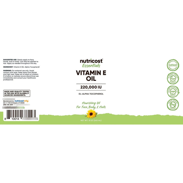 Aceite Esencial De Vitamina E 230 Ml 230000 Ui Para Piel Cab - Imagen 2