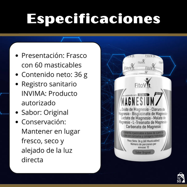 7 Magnesios En 1 Sola Fórmula Natural - Imagen 4