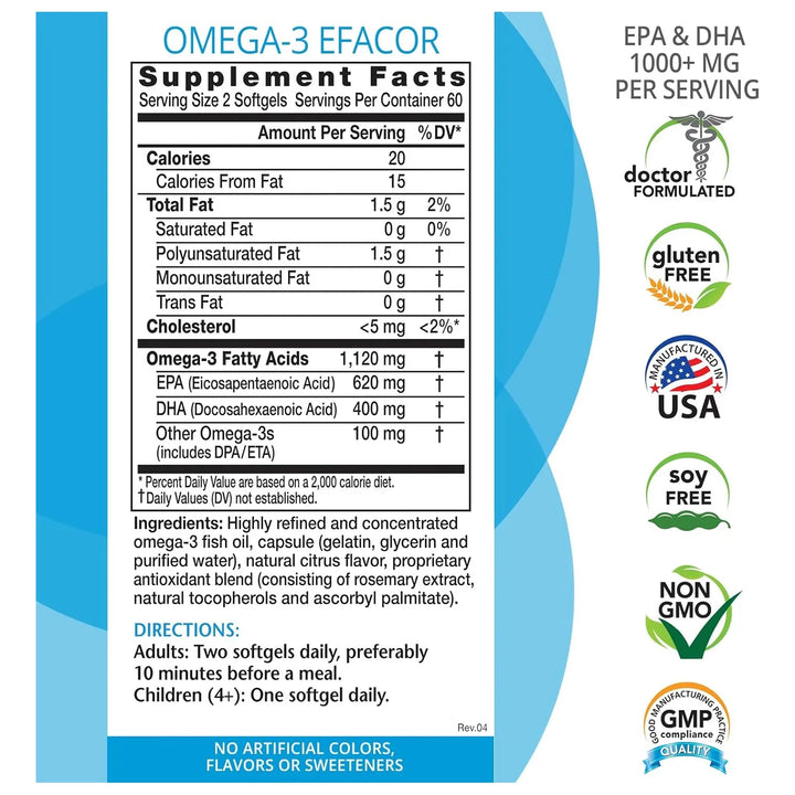 Aceite De Pescado Omega-3 1120 Mg Alta Calidad Epa Dha Para - Imagen 2