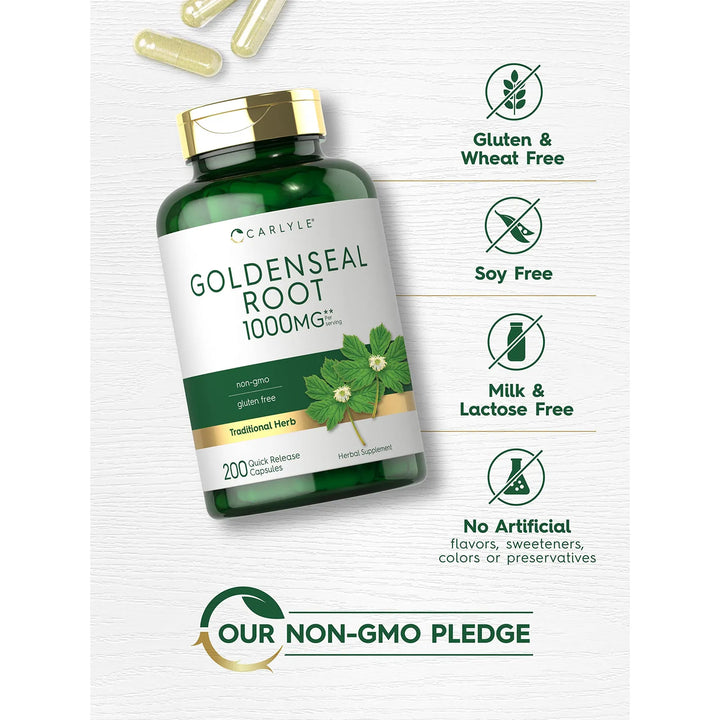 Cápsulas Goldenseal 1000 Mg 200 Unidades Herbolaria Tradicio - Imagen 4