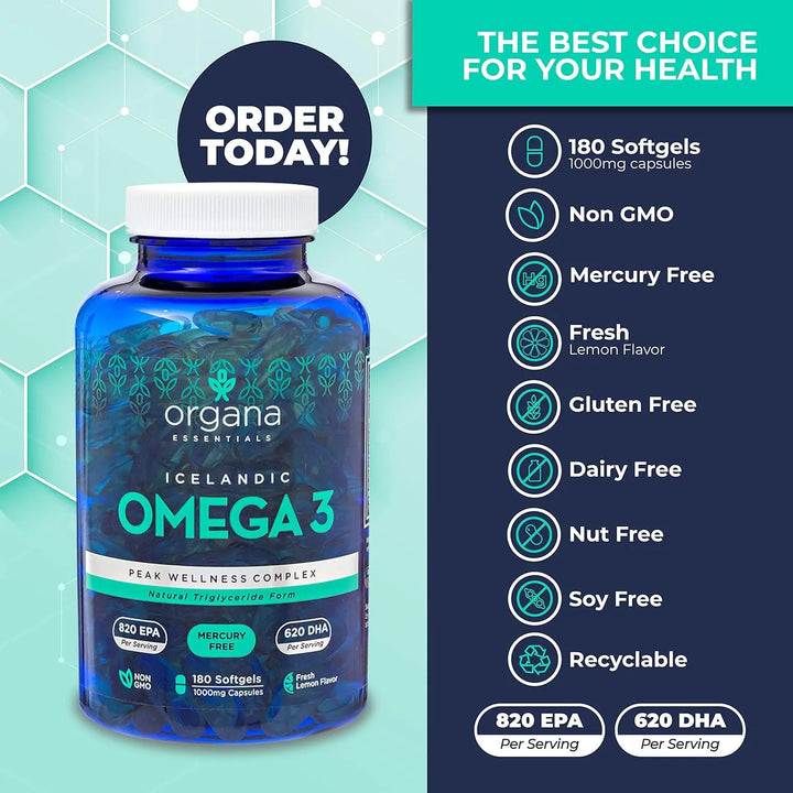 Aceite De Pescado Omega 3 2000 Mg Epa 820 Mg Dha 620 Mg 180 - Imagen 2