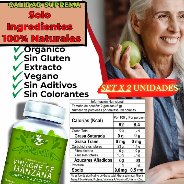 Gomas Adelgazantes Vinagre X2 Limón - Imagen 10