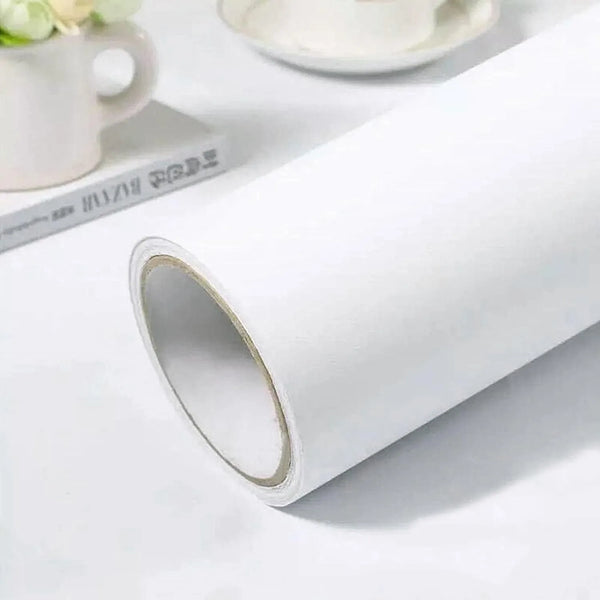 Papel Tapiz Autoadhesivo Blanco Pelar Y Pegar 236X60 Cm Vinilo Decorativo