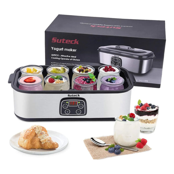 Máquina Automática Para Hacer Yogurt Con 8 Tarros De Vidrio Digital Y Saludable