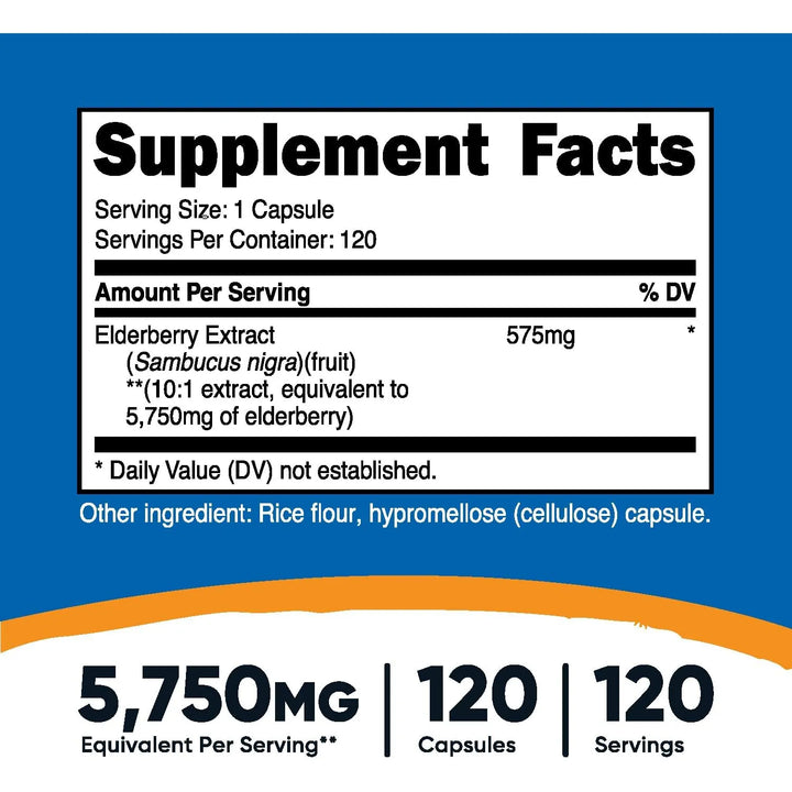 Cápsulas De Baya De Saúco Negro 575 Mg 120 Unidades - Imagen 2