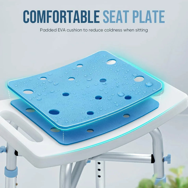 Asiento De Ducha Resistente 227 Kg Ajustable, Acolchado, Ant - Imagen 4