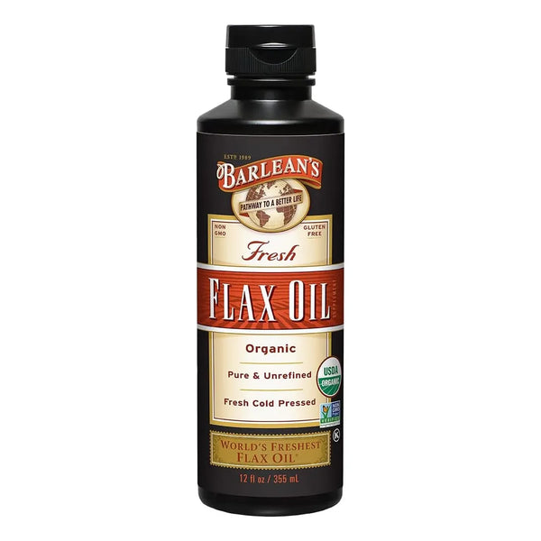 Aceite Linaza Organica Puro Prensado En Frio Barlean 355 Ml Fragancia - Imagen 1