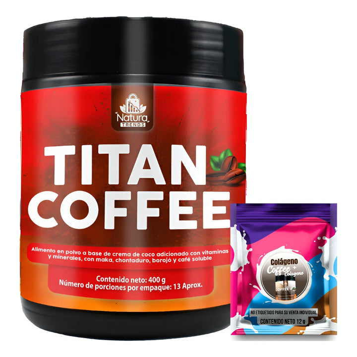 Titan Coffee Capuchinno Instantaneo Potenciador Libido Energia 400gr - Imagen 1