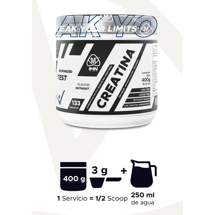 Creatina Monohidratada 400gr - Sin Sabor Sin Sabor - Imagen 3