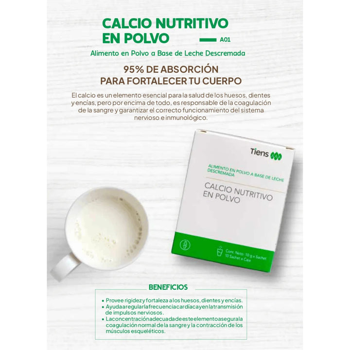 Calcio Nutritivo En Polvo Tiens Natural - Imagen 2
