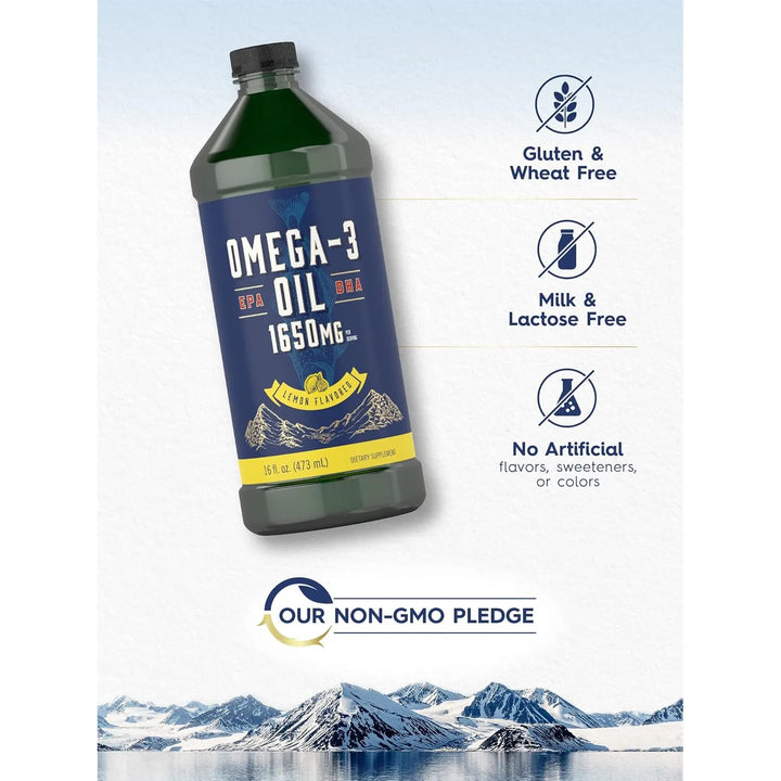 Aceite De Pescado Líquido Omega 3 1650 Mg Limón 946 Ml Doble - Imagen 4