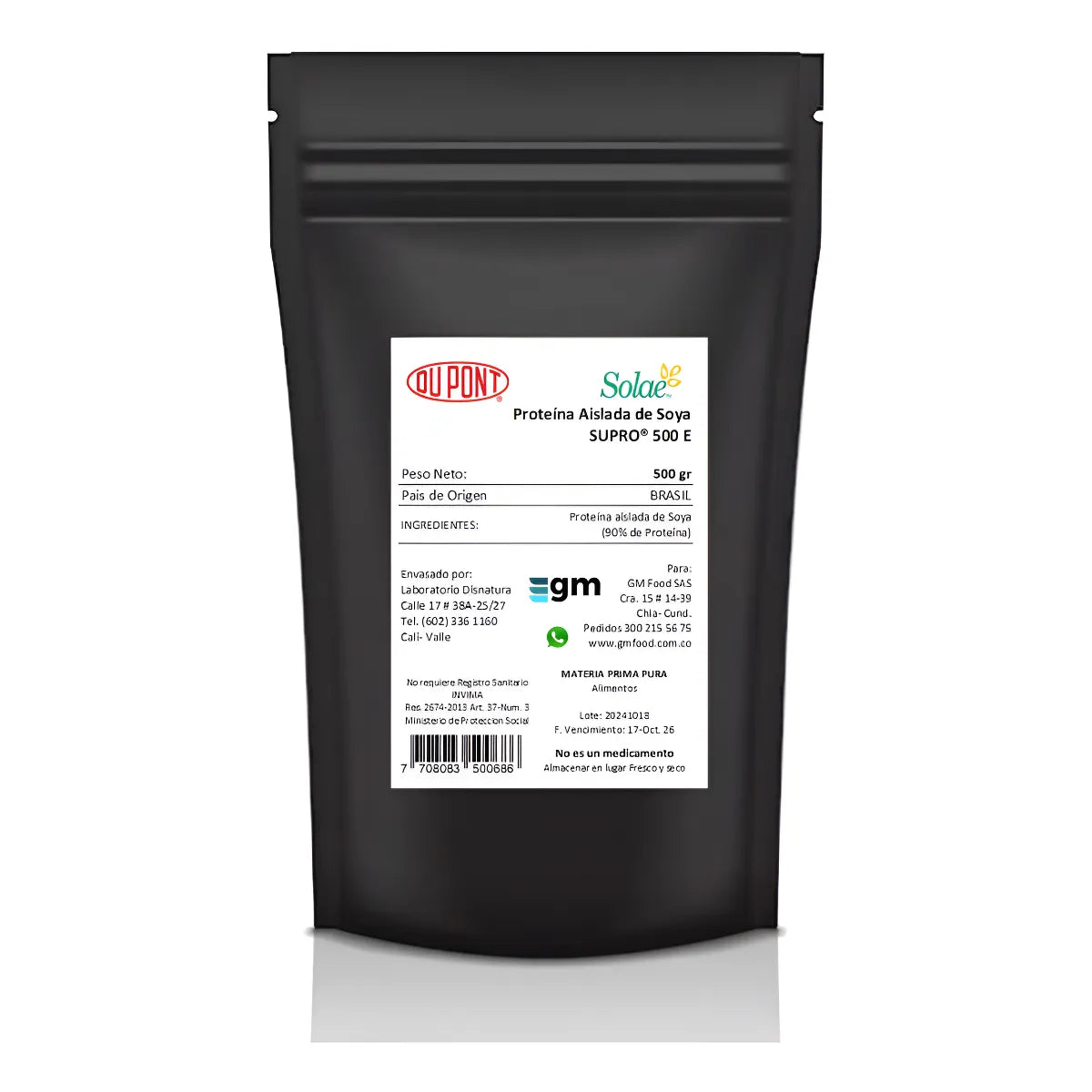 Proteína Aislada de Soya Solae - Dupont SUPRO 500 E 500g Pura Sin Adit ...