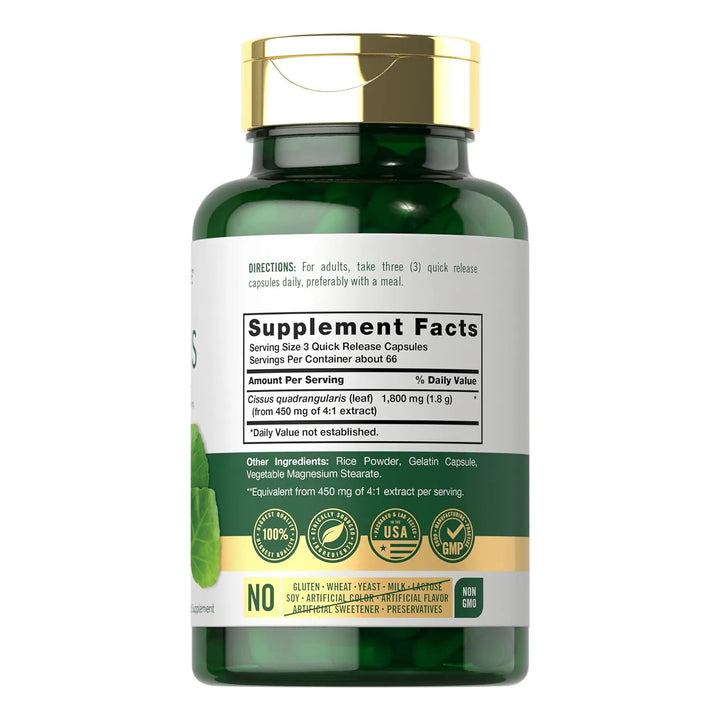 Cissus Quadrangularis 1800mg 200 Cápsulas Extracto Hierbas T - Imagen 2