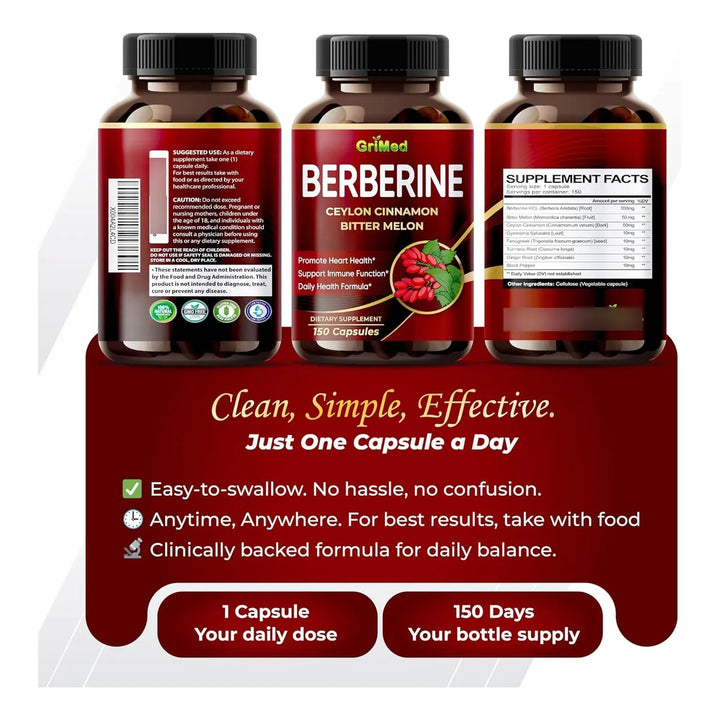 Berberina 9500 Mg Melón Amargo Canela De Ceilán Apoyo Inmuno - Imagen 8