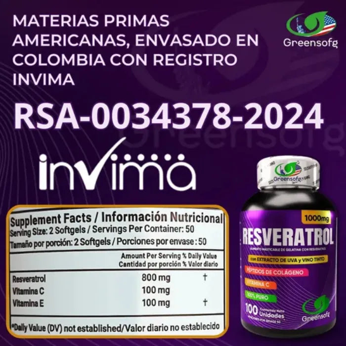 Resveratrol + Peptidos Colageno Sin Sabor - Imagen 2