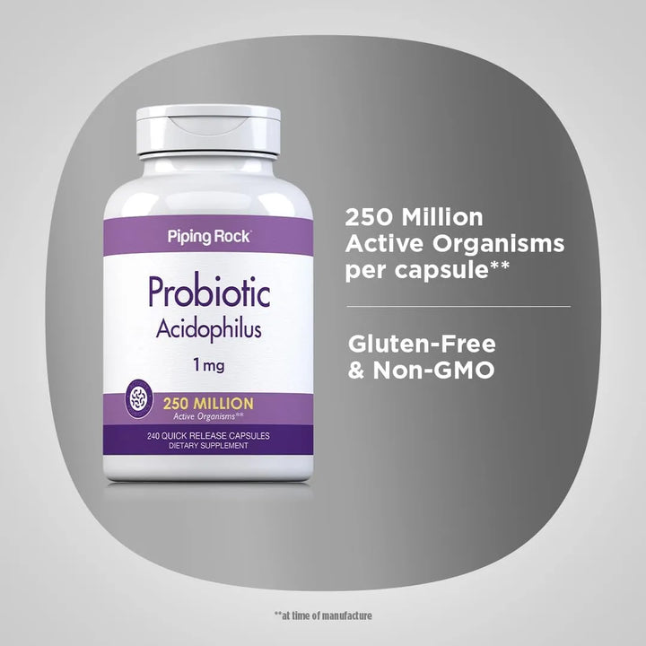 Cápsulas Probióticas Acidophilus 240 Unidades 1 Mg 250 Millo - Imagen 4