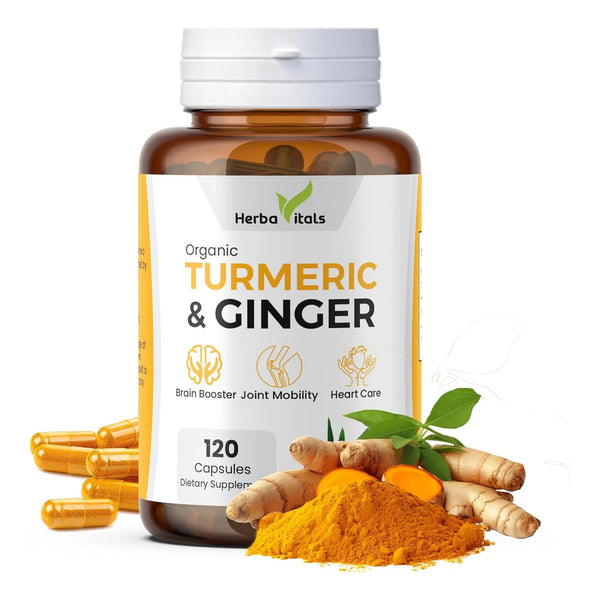 Cápsulas De Cúrcuma Y Jengibre 500 Mg 120 Unidades Curcumina - Imagen 1